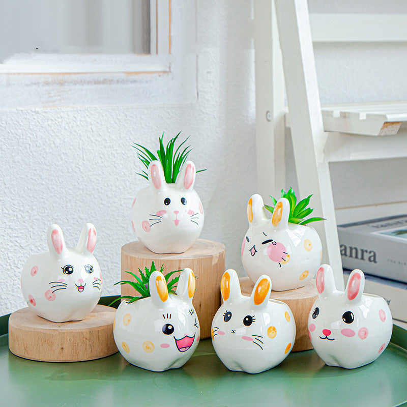 Creative Cartoon Animal Ceramics Plant Pots Mini Flower Pot