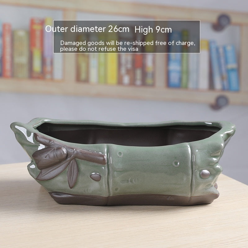Creative Ceramic Retro Purple Sand For Succulent Flower Pots
