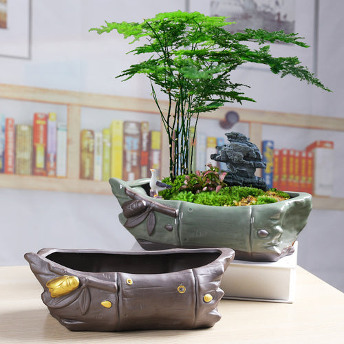 Creative Ceramic Retro Purple Sand For Succulent Flower Pots