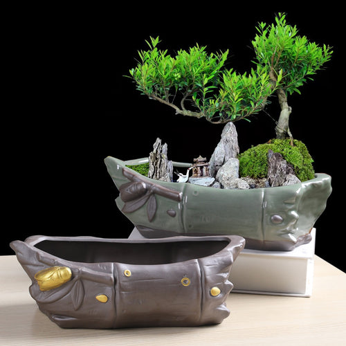 Creative Ceramic Retro Purple Sand For Succulent Flower Pots