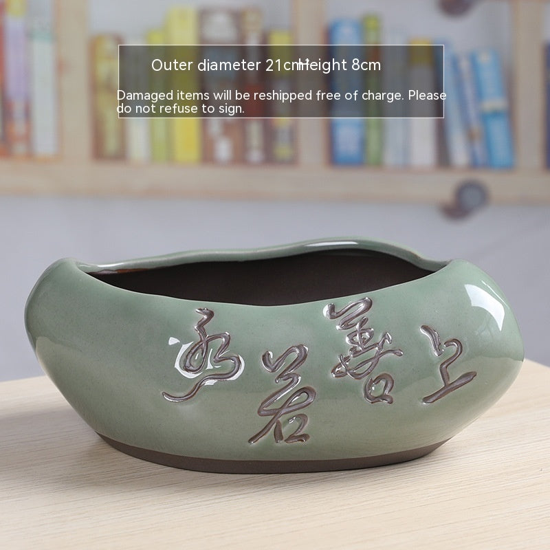 Creative Ceramic Retro Purple Sand For Succulent Flower Pots
