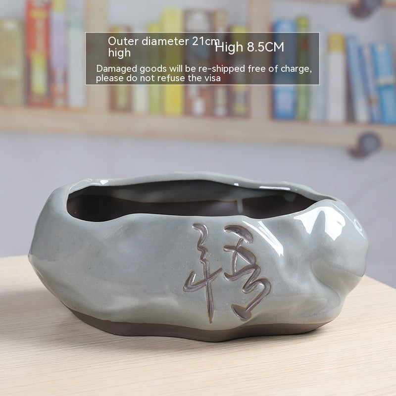 Creative Ceramic Retro Purple Sand For Succulent Flower Pots