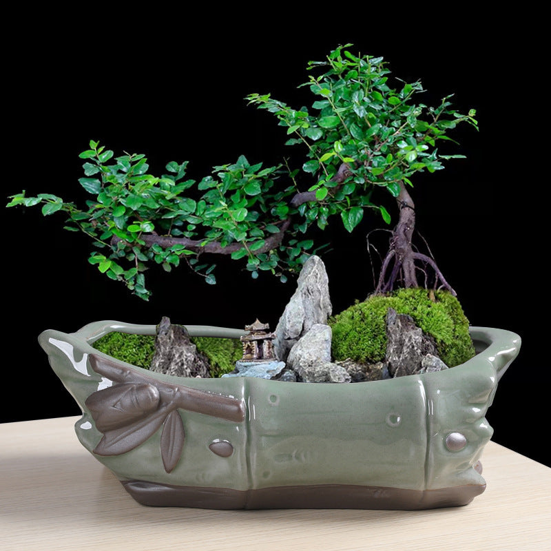 Creative Ceramic Retro Purple Sand For Succulent Flower Pots