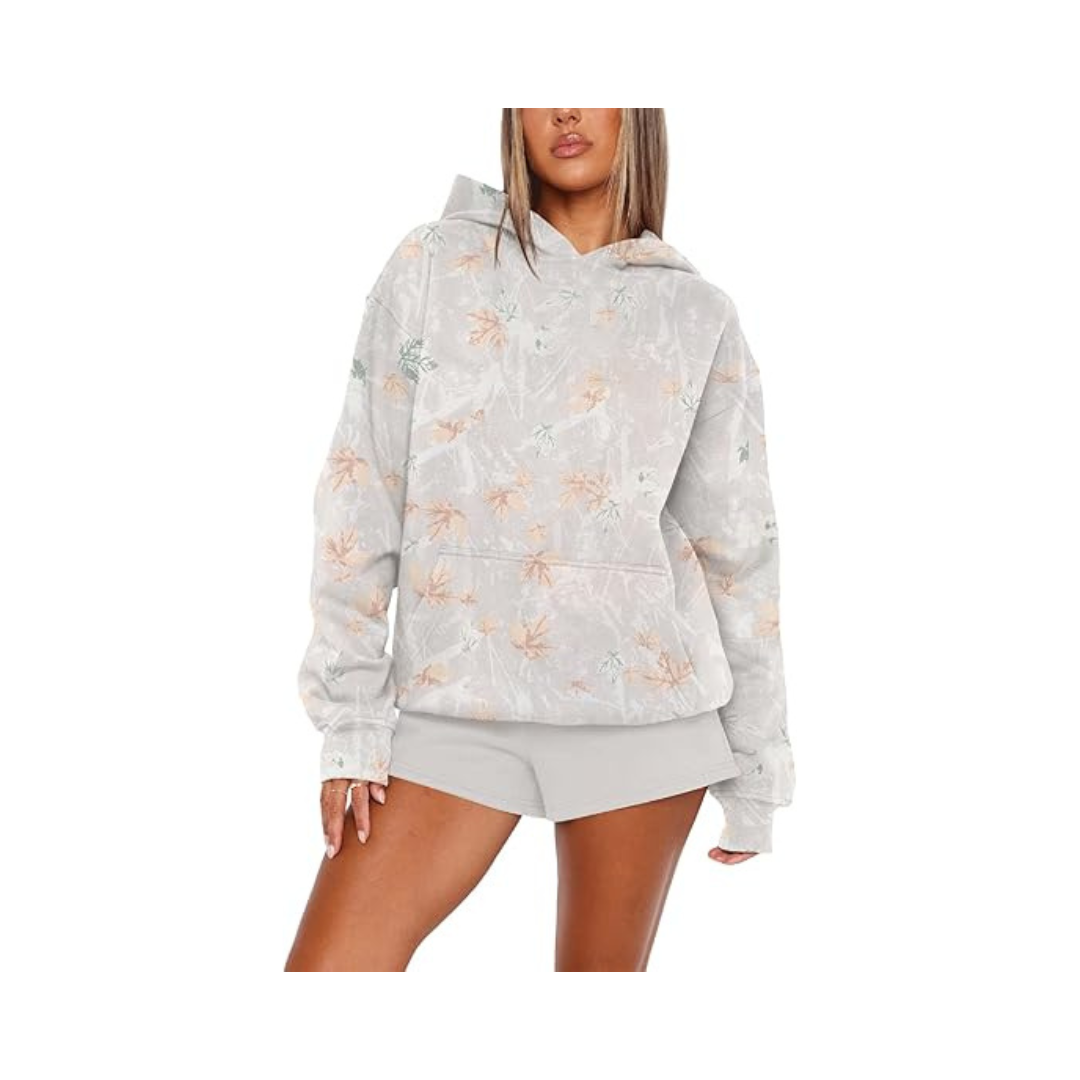 Pexaly Oversized Leopard Print Hoodie for Women