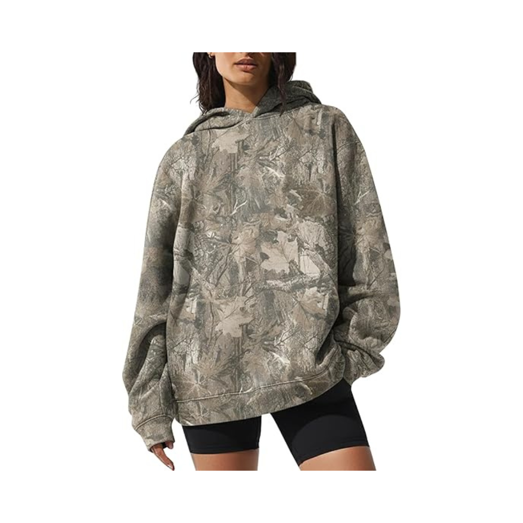 Pexaly Oversized Leopard Print Hoodie for Women