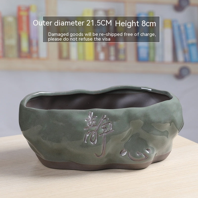 Creative Ceramic Retro Purple Sand For Succulent Flower Pots