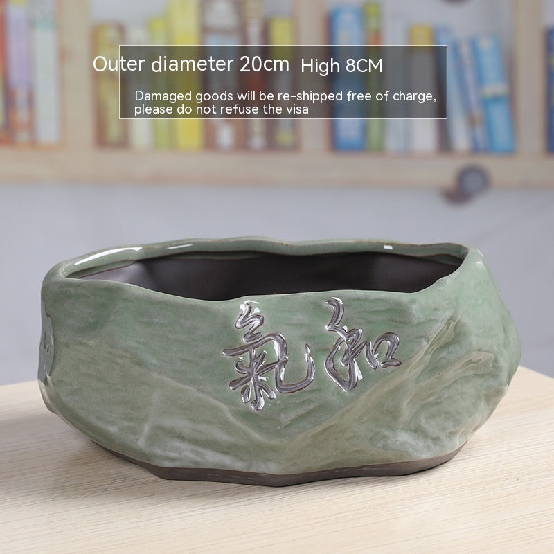 Creative Ceramic Retro Purple Sand For Succulent Flower Pots