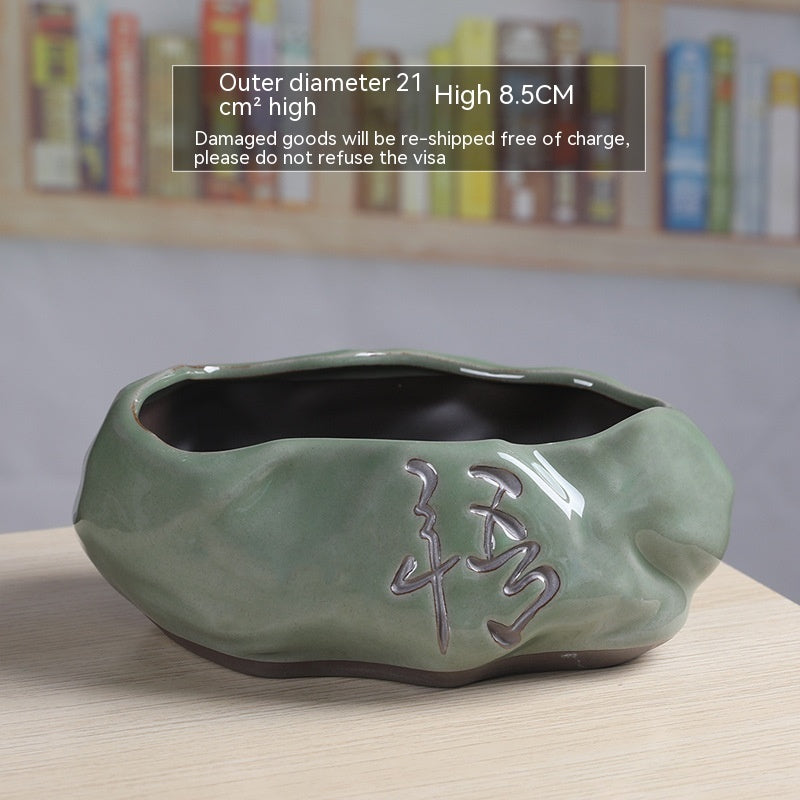 Creative Ceramic Retro Purple Sand For Succulent Flower Pots