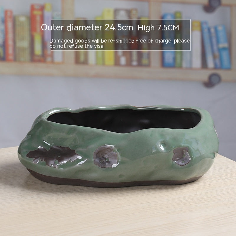 Creative Ceramic Retro Purple Sand For Succulent Flower Pots